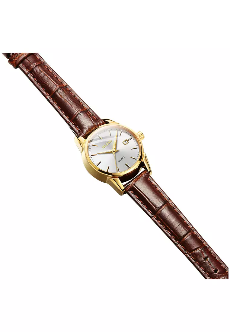 Olevs Classic Women Leather Quartz Watch