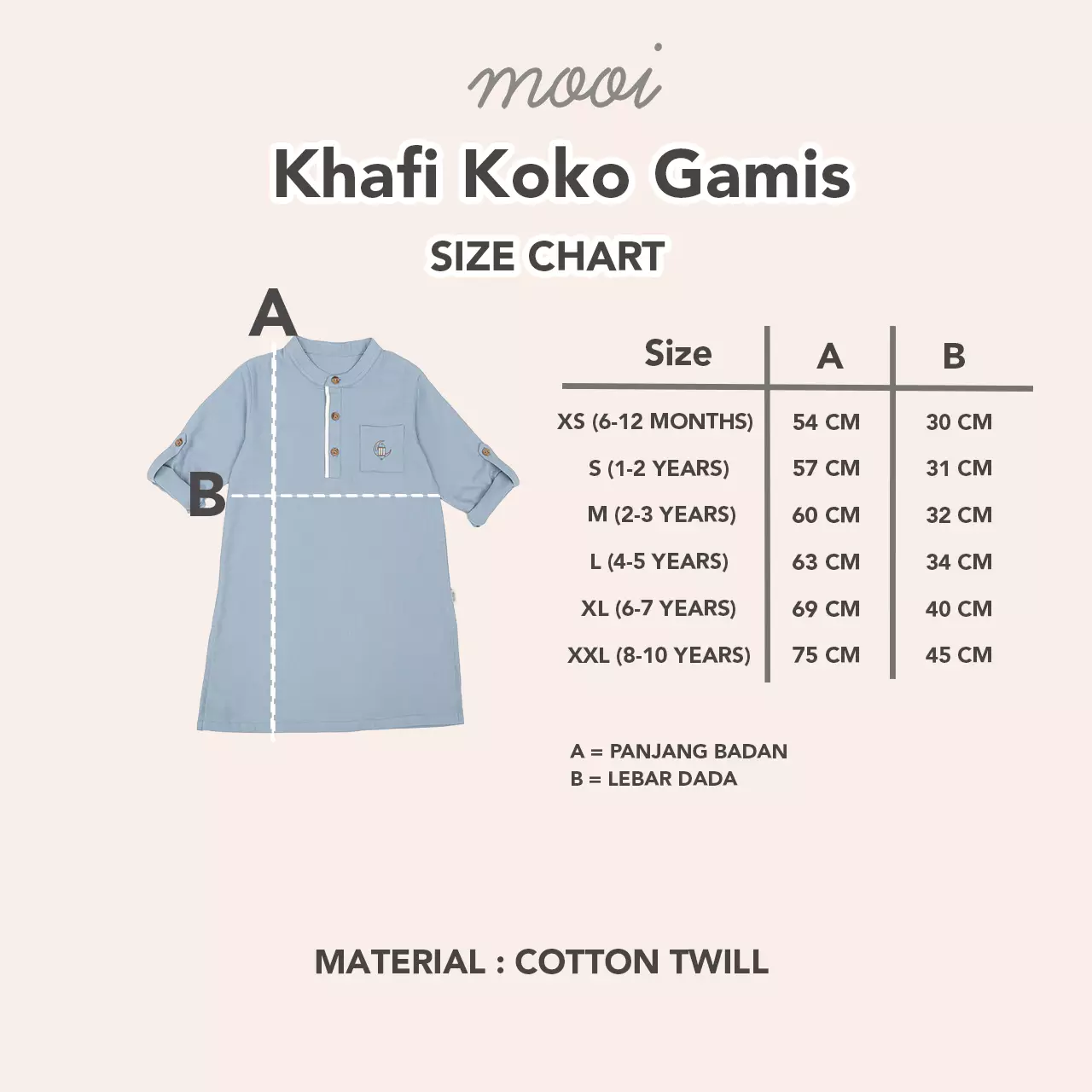Mooi Atasan Anak Laki-Laki Khafi Koko Gamis Anak - Khaki