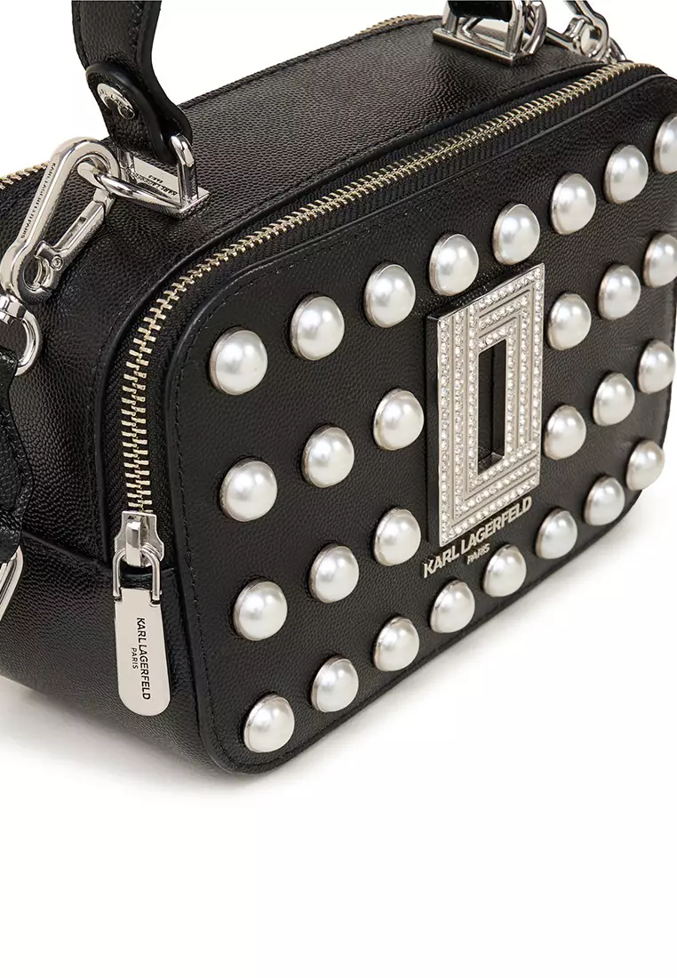 Karl Lagerfeld Simone Crossbody with Studs - Black Pearl