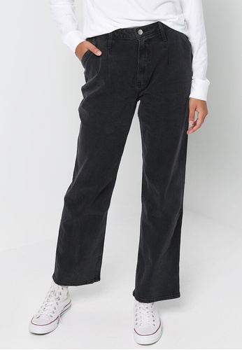 Hollister black Pleated Dad Jeans A5C1FAA632F2F1GS_1