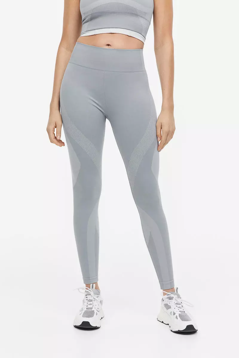 Buy H&M DryMove™ Seamless Sports tights in Grey Dusty Light 2024