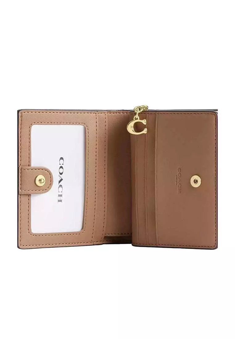 Snap Wallet In Signature Canvas Tan/Brown CW789