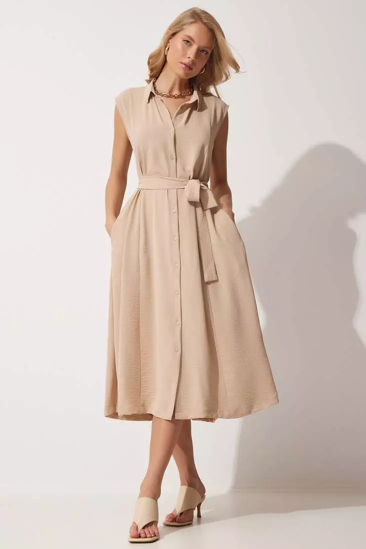 Tie Summer Shirt Dress