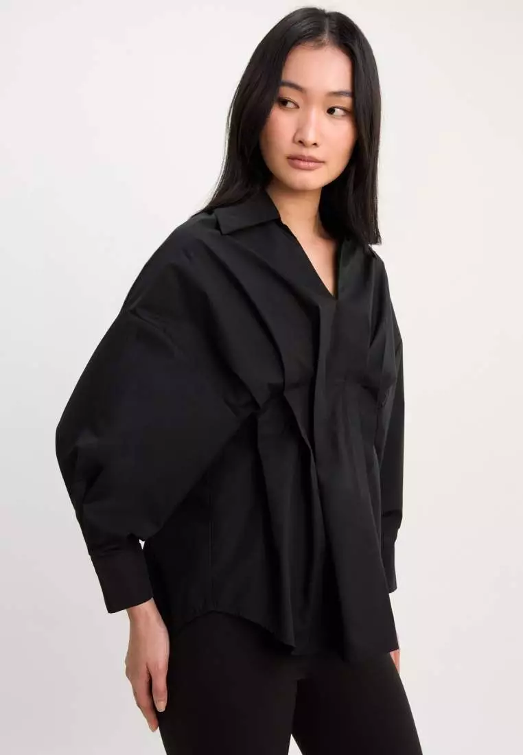 Pleated Shirt - Black