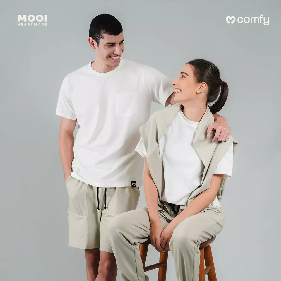 Mooi Kaos Dewasa Unisex Comfy T-Shirt Basic Adult - Light Grey