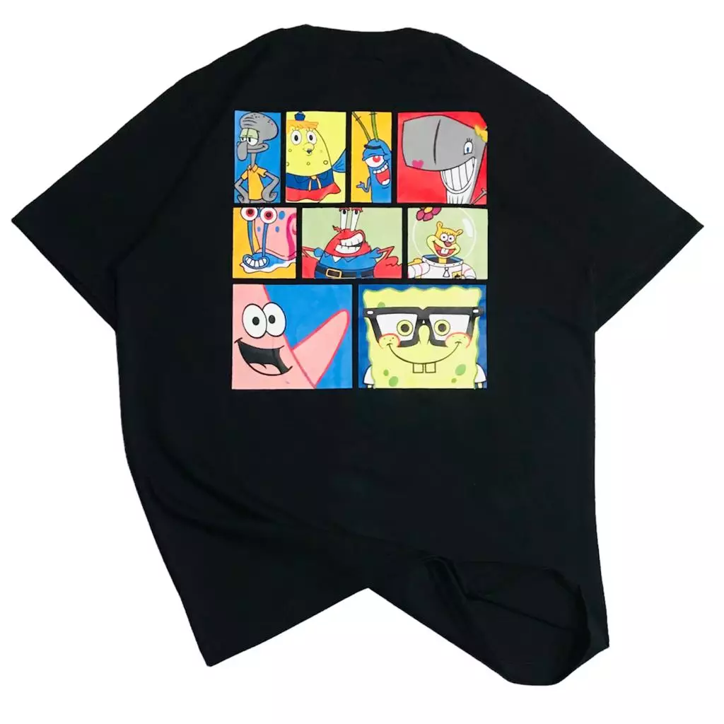 Ossu T-Shirt Spongebob Squarepants Black Cotton Combed