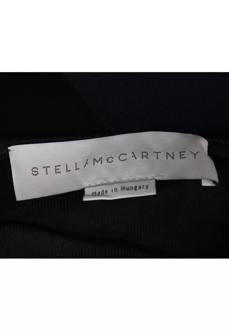 二手 Stella McCartney 黑色粘膠纖維 V 領中長連身裙