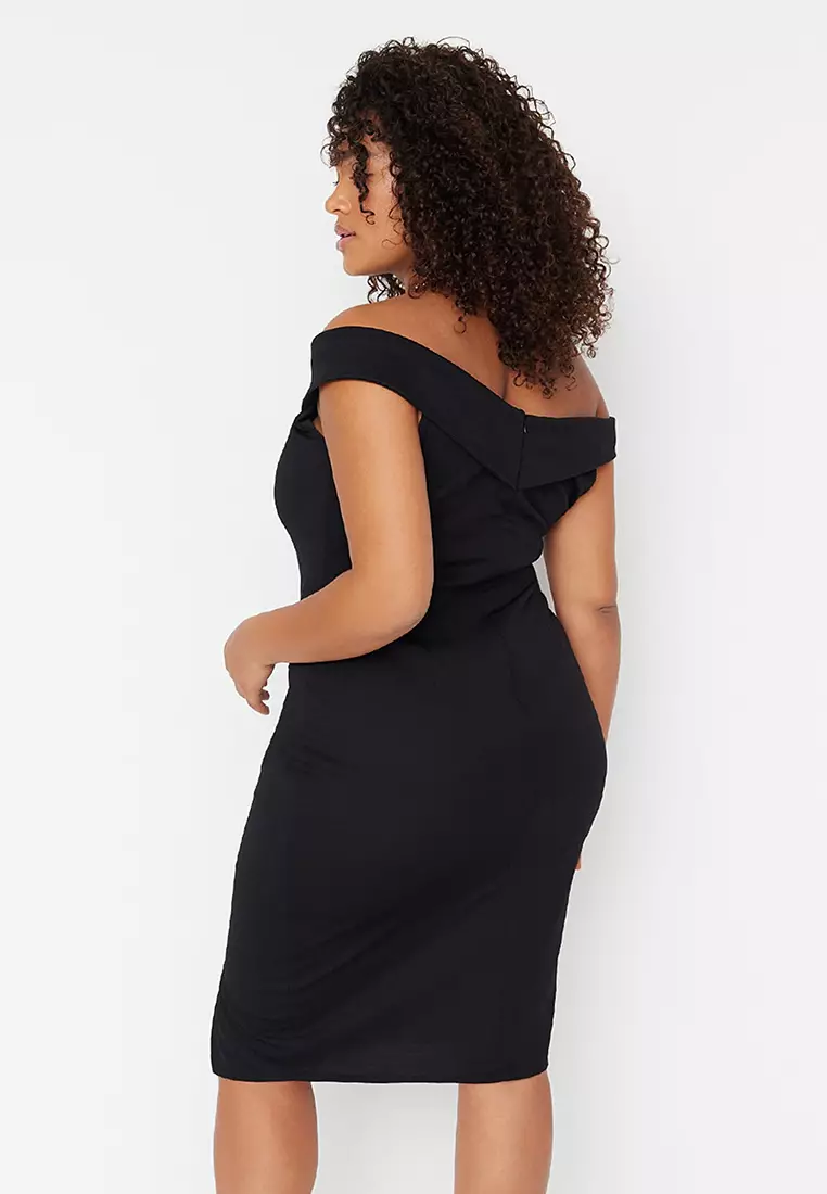 Plus Size Fitted Shirred Dress