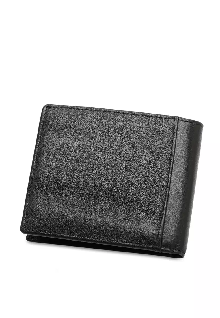 Men's RFID Blocking Bi Fold Wallet (RFID 錢包) - 黑色