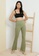 Public Desire green Ribbed Shaped Flare Trousers A98CBAA1E5D3ABGS_7