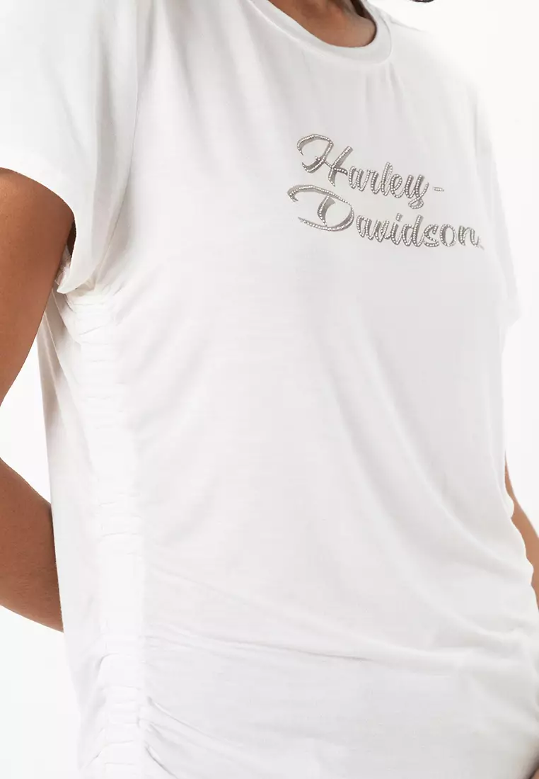 Harley-Davidson® Essential Bling Ruched Short Sleeve Top