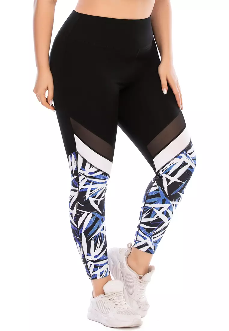 Buy GINGLA Plus Size Fitness Yoga Sports Suit (Sports Bra+Tights) in  black,multi 2024 Online