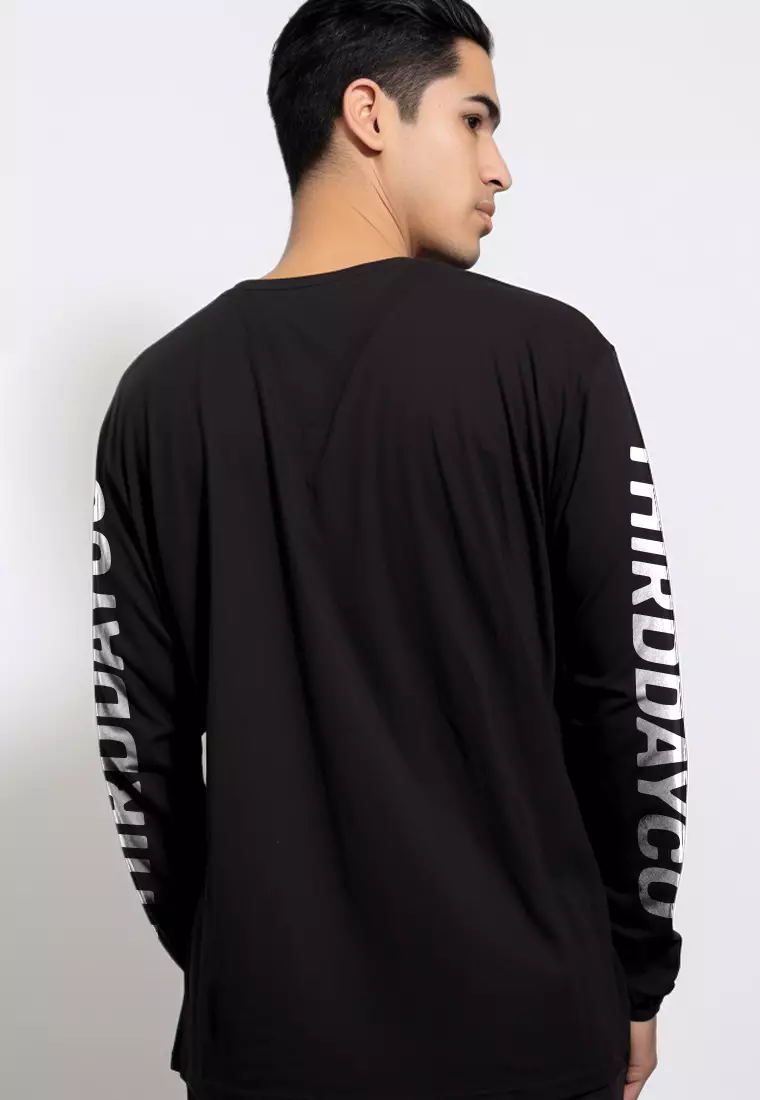 MTV09 kaos lengan panjang premium arm "thirddayco" hitam