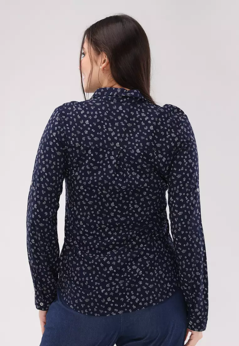 Woven Printed Rayon Long Sleeves Blouse