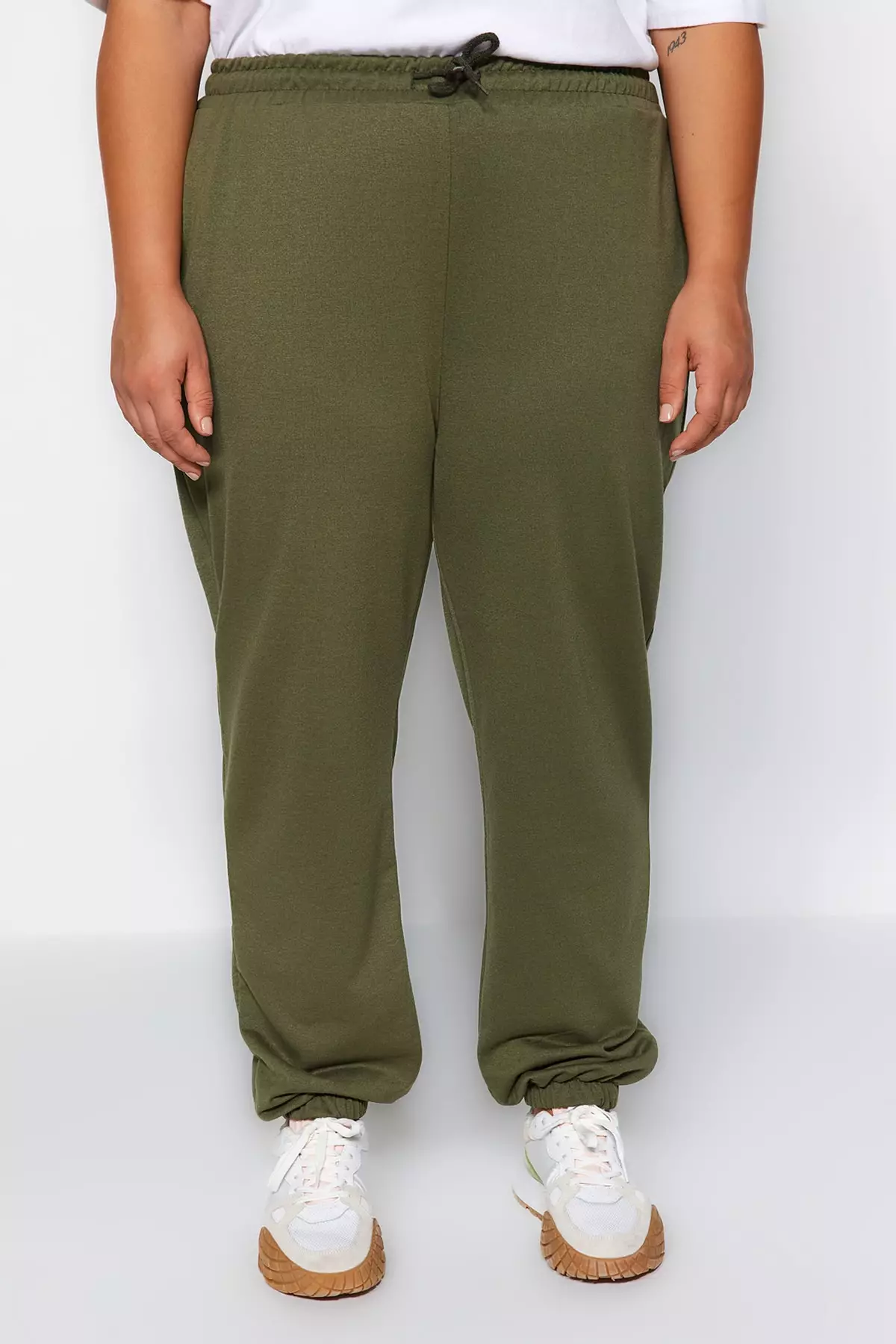 Plus size khaki joggers online