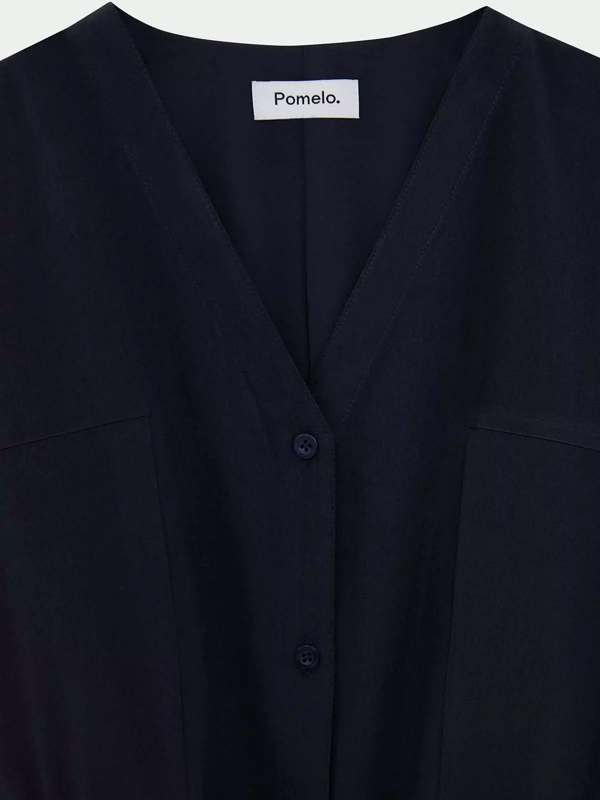 Pomelo - Midi Dress Wanita - Waist Tie Dress - Navy