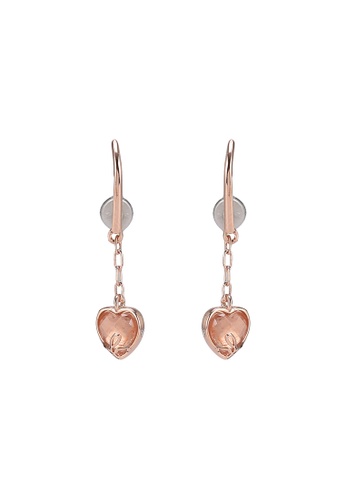 agnès b. pink and gold Iconic Pink Heart Earrings F8AA6ACBF6FF17GS_1