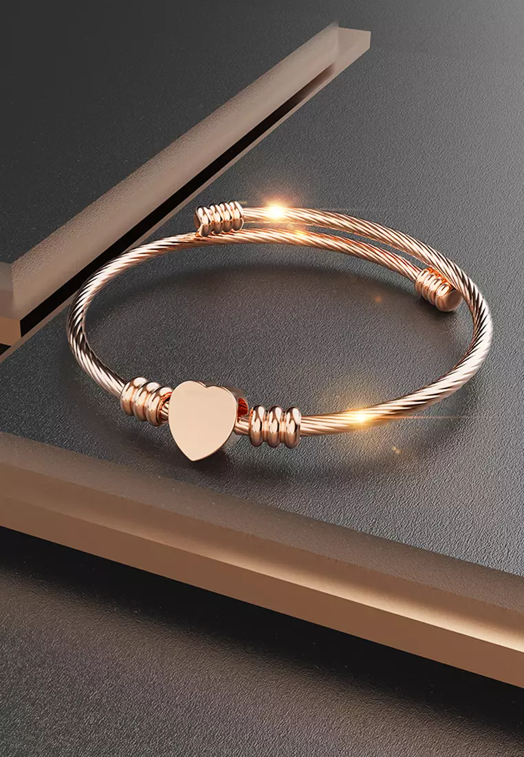 Gold heart clearance bangle