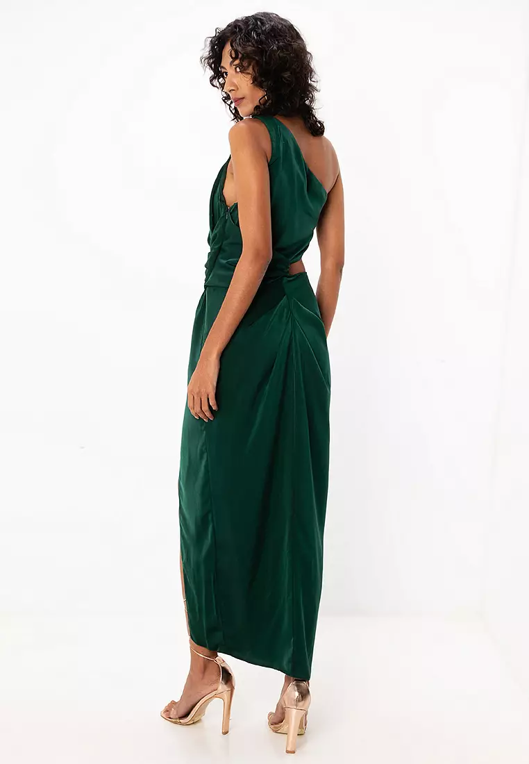 Knot Detail Midaxi Dress With Cut Out Detail