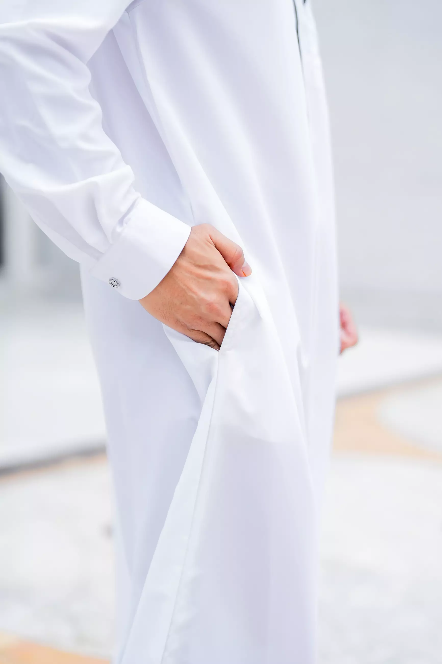 Koko Jubah Gamis Pria  Ashraf White Regular Fit