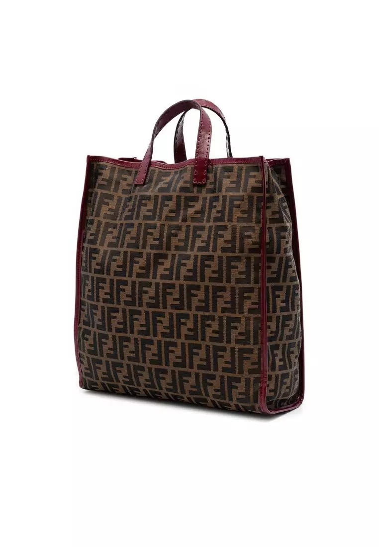 Pre-Loved Fendi Zucca Canvas Selleria Horse Shopping Tote