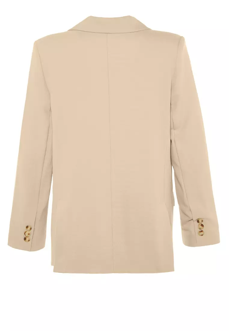 Limited Edition Mink Regular Lined Woven Blazer Jacket