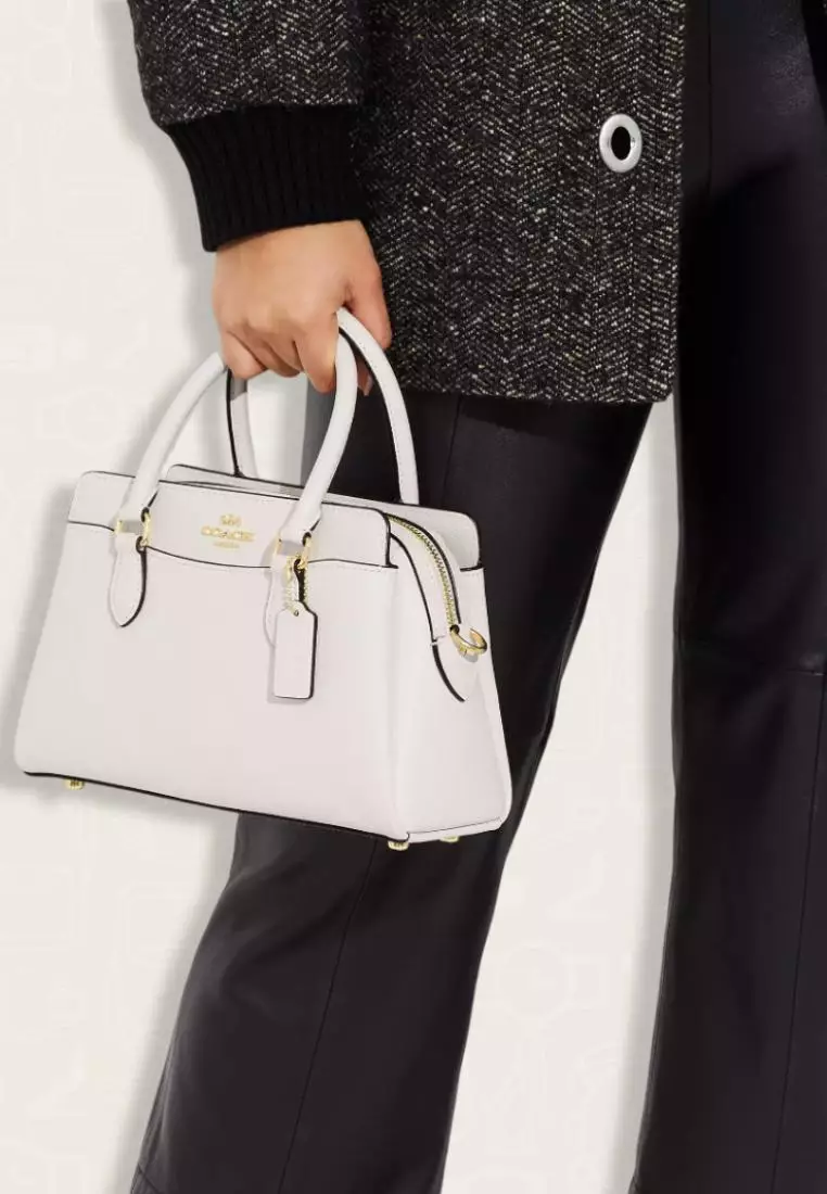 Coach Mini Darcie Carryall Bag With Signature Canvas Detail Chalk