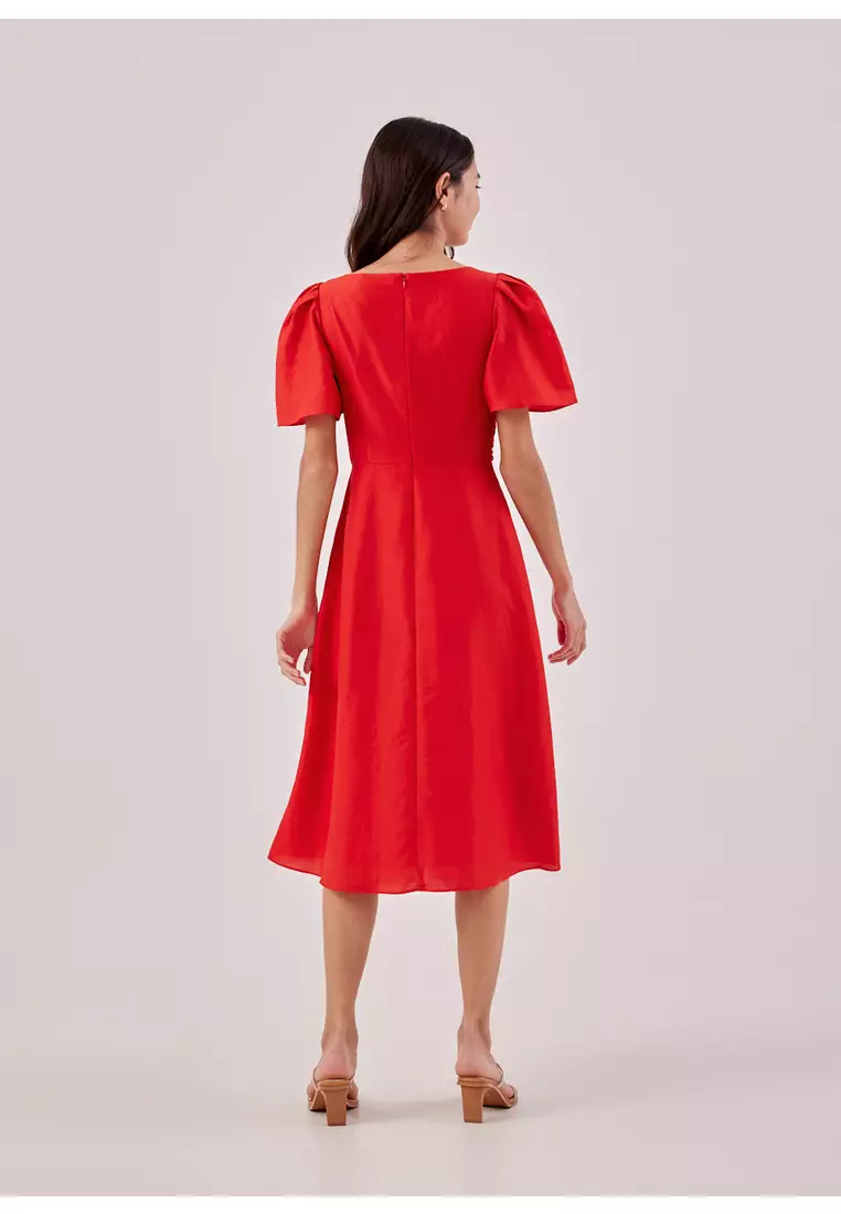 Jual Love, Bonito Kavena Textured Pleat Front Dress Original 2024 ...
