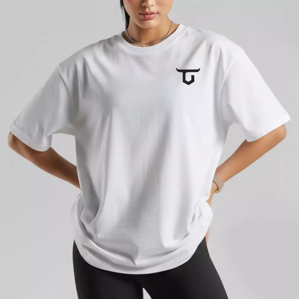 MTX59 Kaos Oversize Gym Wanita "hybrid cotton" putih