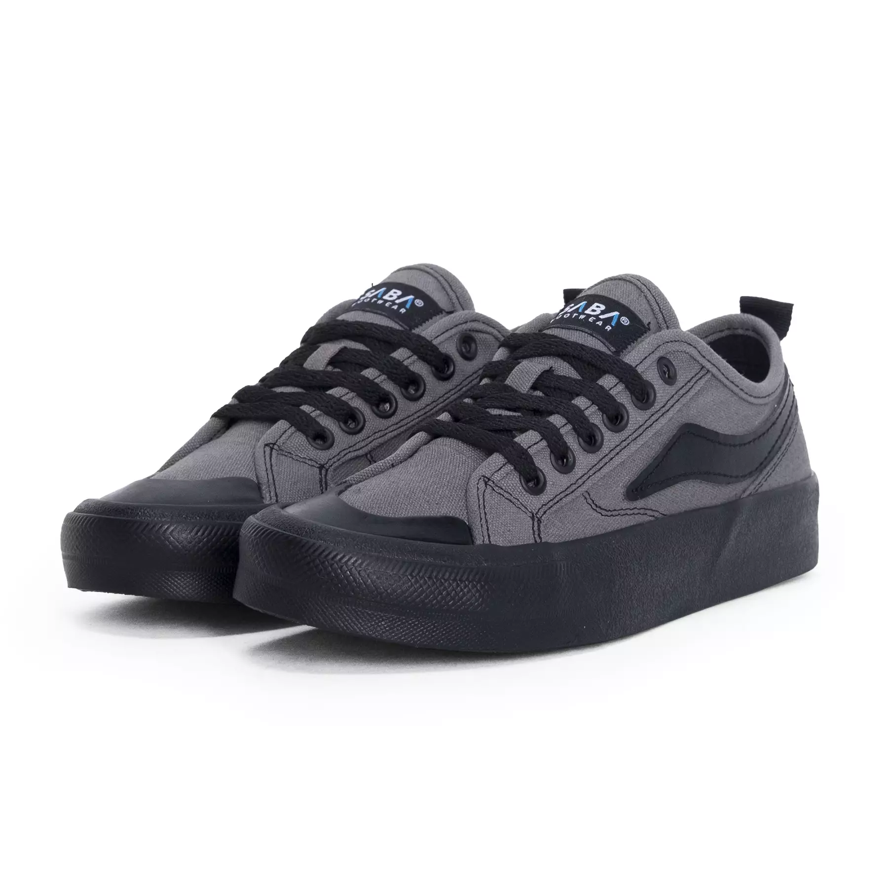 SABA Veron Grey ALL Black - Sepatu Sneakers Casual Pria Wanita