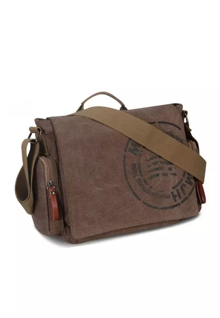 Tas Selempang Fashion Pria Messenger Printing Material Canvas ORIGINAL