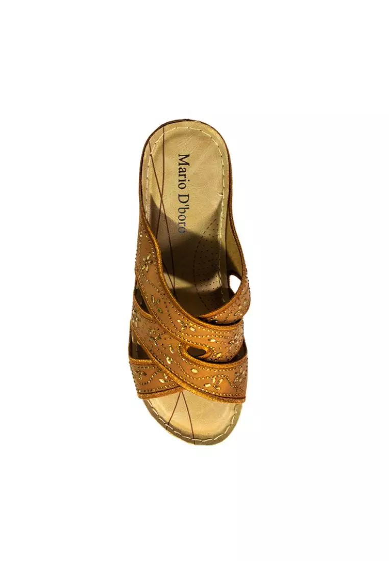 Women's Wedge Sandals LV 22412 Brown C61