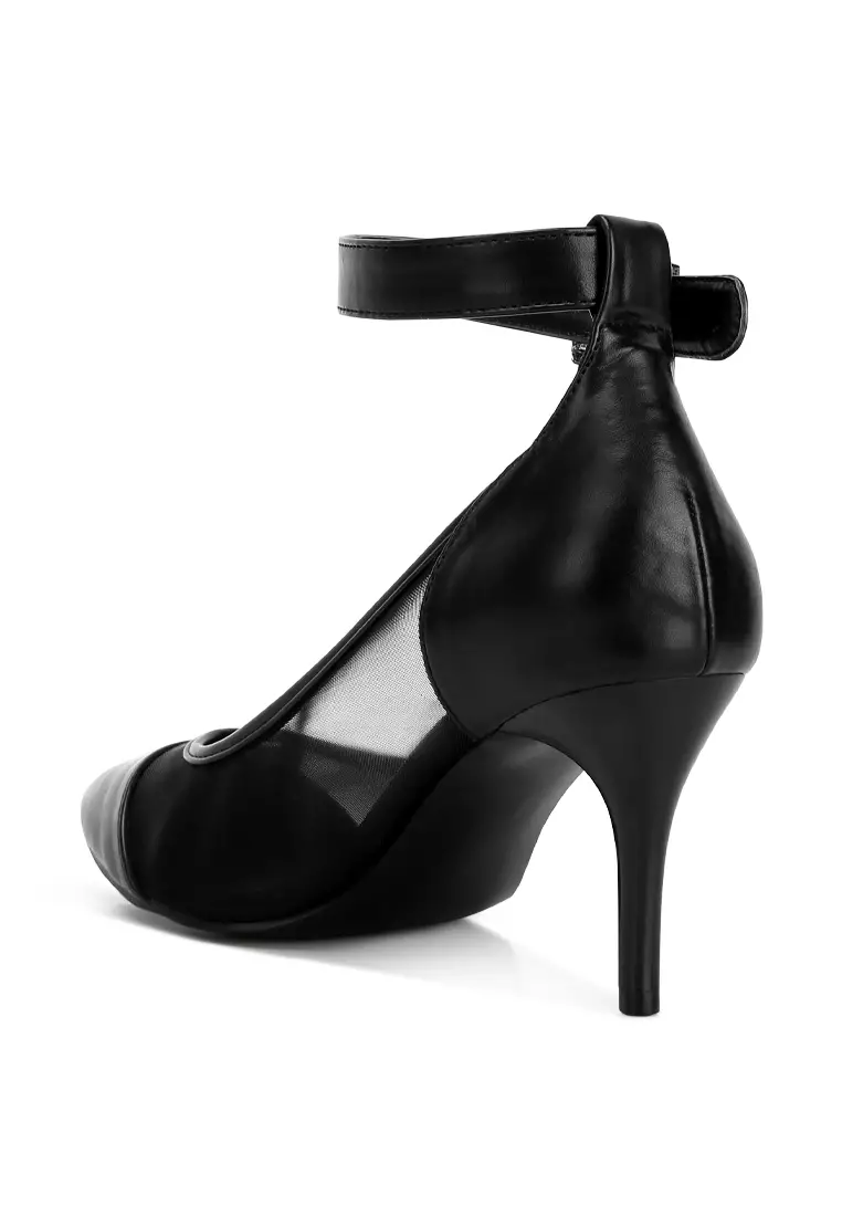 Pompa Tali Pergelangan Kaki Ujung Runcing Hitam