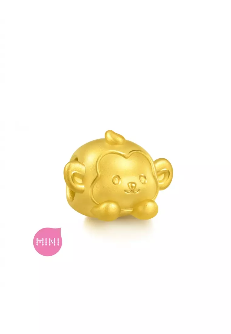 999 Gold Chinese Zodiac Monkey Charm for Women & Men 95967C  [Bracelet not included]