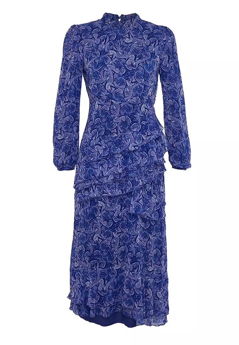 Buy Trendyol Modest Frilly Chiffon Dress Online | ZALORA Malaysia