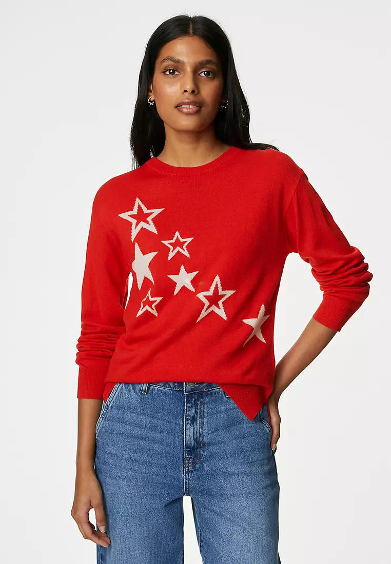 Jual Marks Spencer Supersoft Star Crew Neck Jumper Original 2024