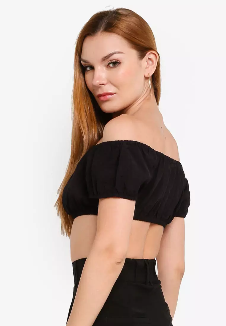 H&m off shoulder crop top discount
