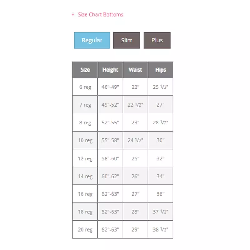 Justice jeans size store chart