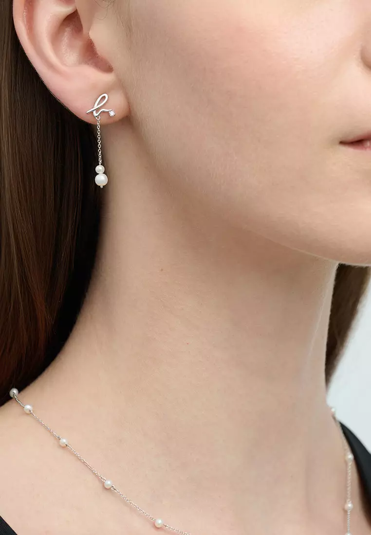 Canopy Chain-Pearl Earrings