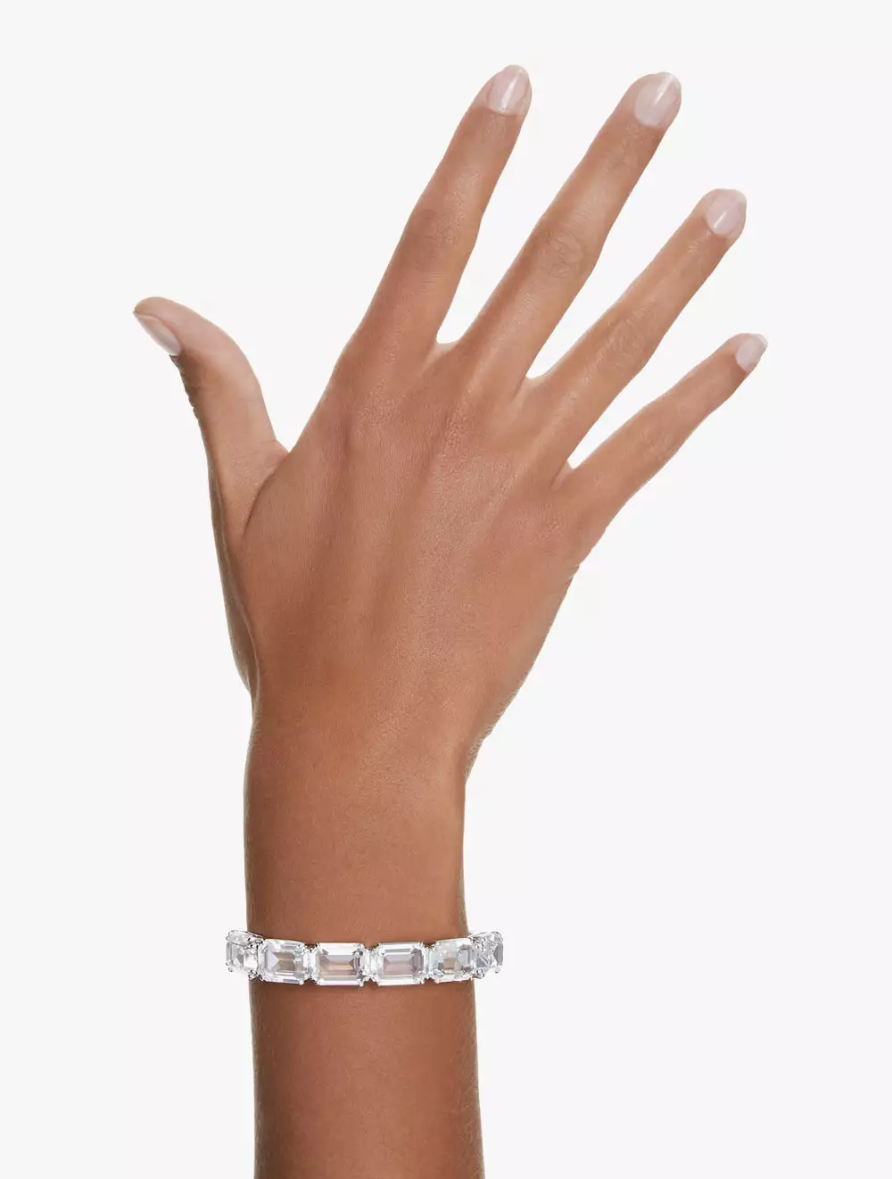 Millenia Bangle, Octagon Cut, White, Rhodium Plated - M - White