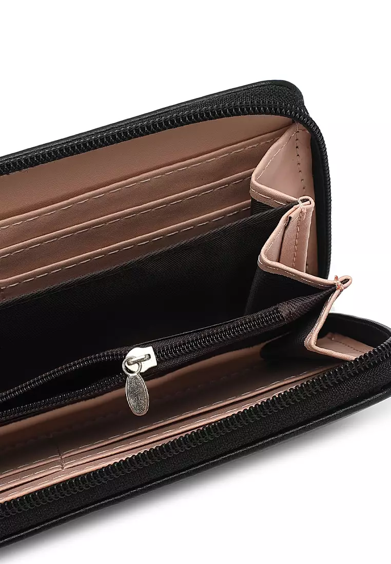 Women's Long Zipper Wallet - Black