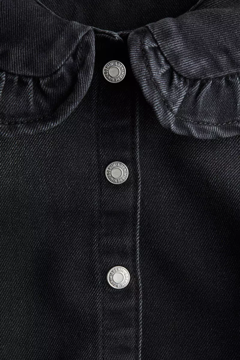 Collared denim blouse