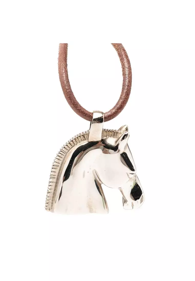 Pre-Loved Hermès Palladium Plated Horse Head Pendant Necklace