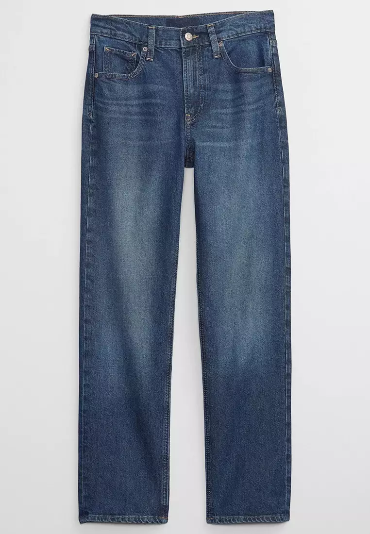 High Rise Straight Jeans with Washwell