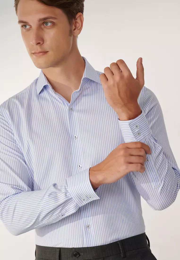Blue Stripes Slim Shirt