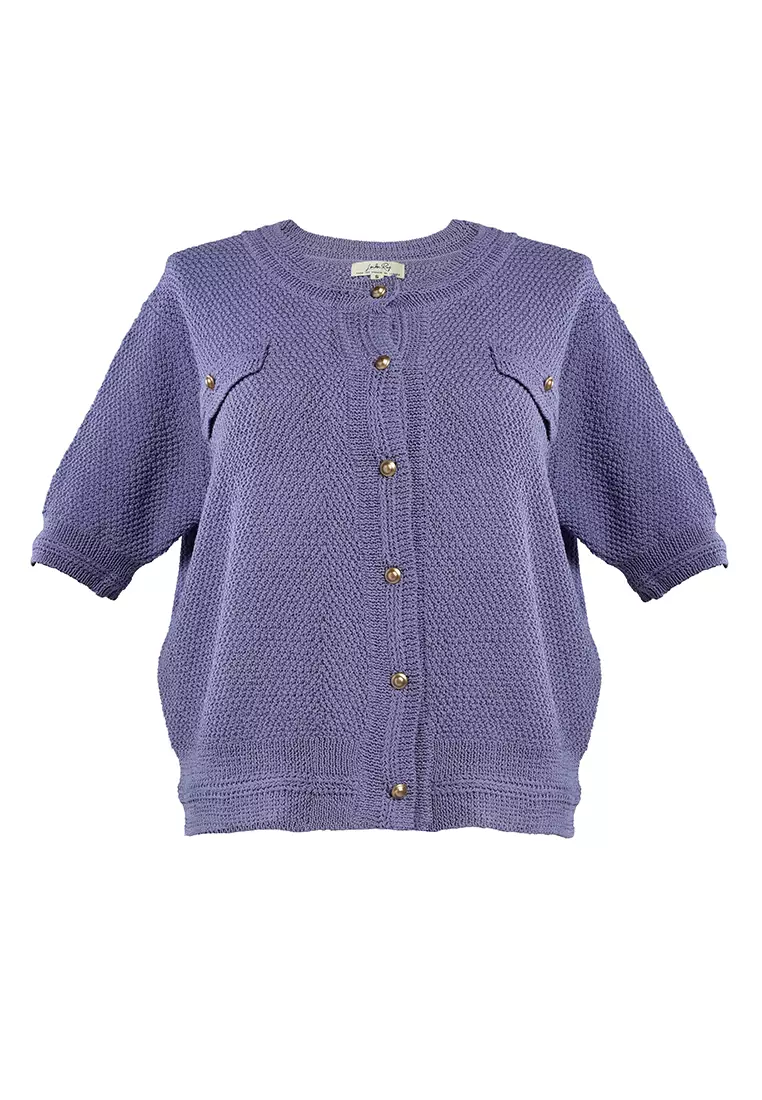 Buy London Rag Purple Button Down Knitted Top 2024 Online | ZALORA