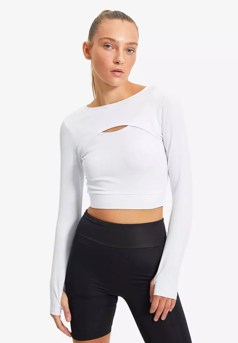 long sleeve long crop top