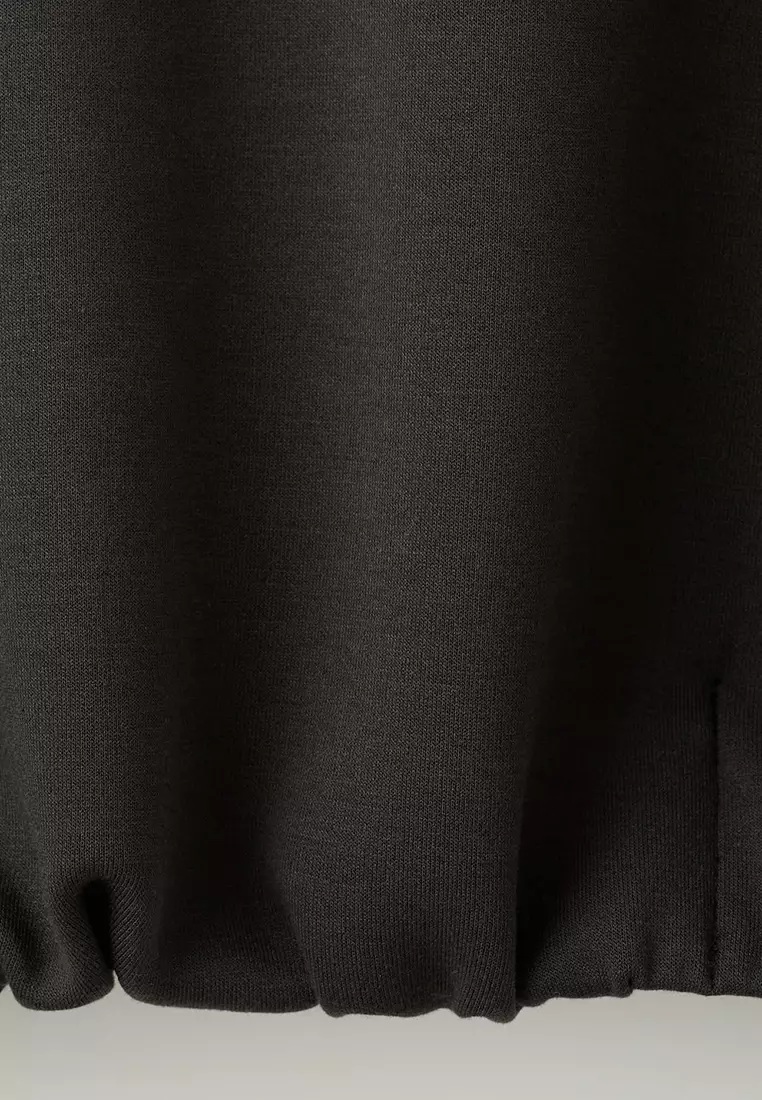 Balloon Sweatshirt with High Collar