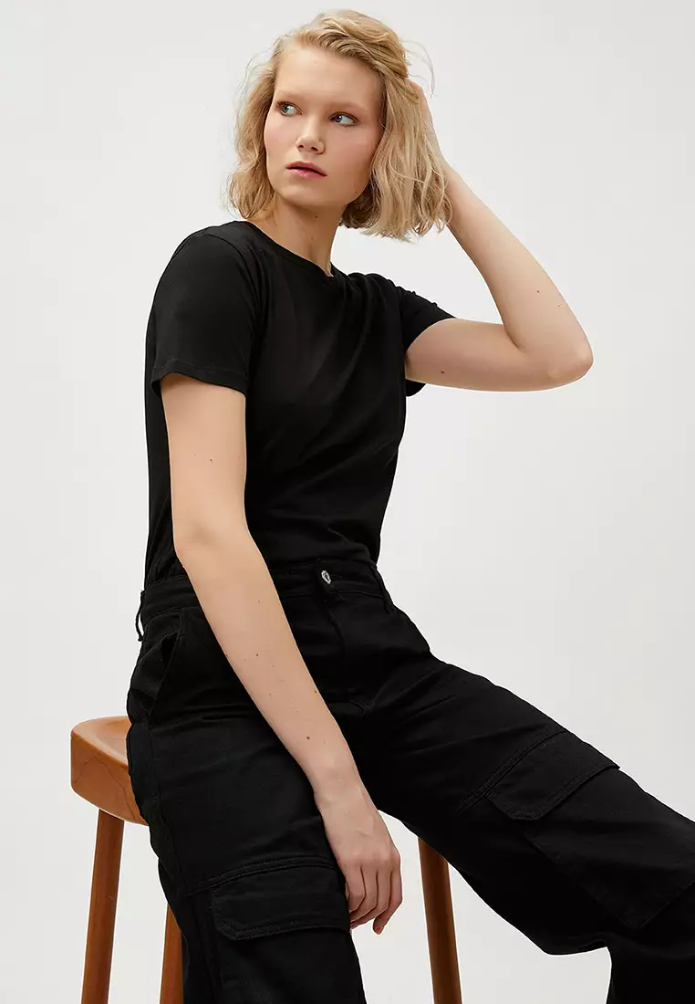 Koton CREW NECK - T-shirt basic - black/nero