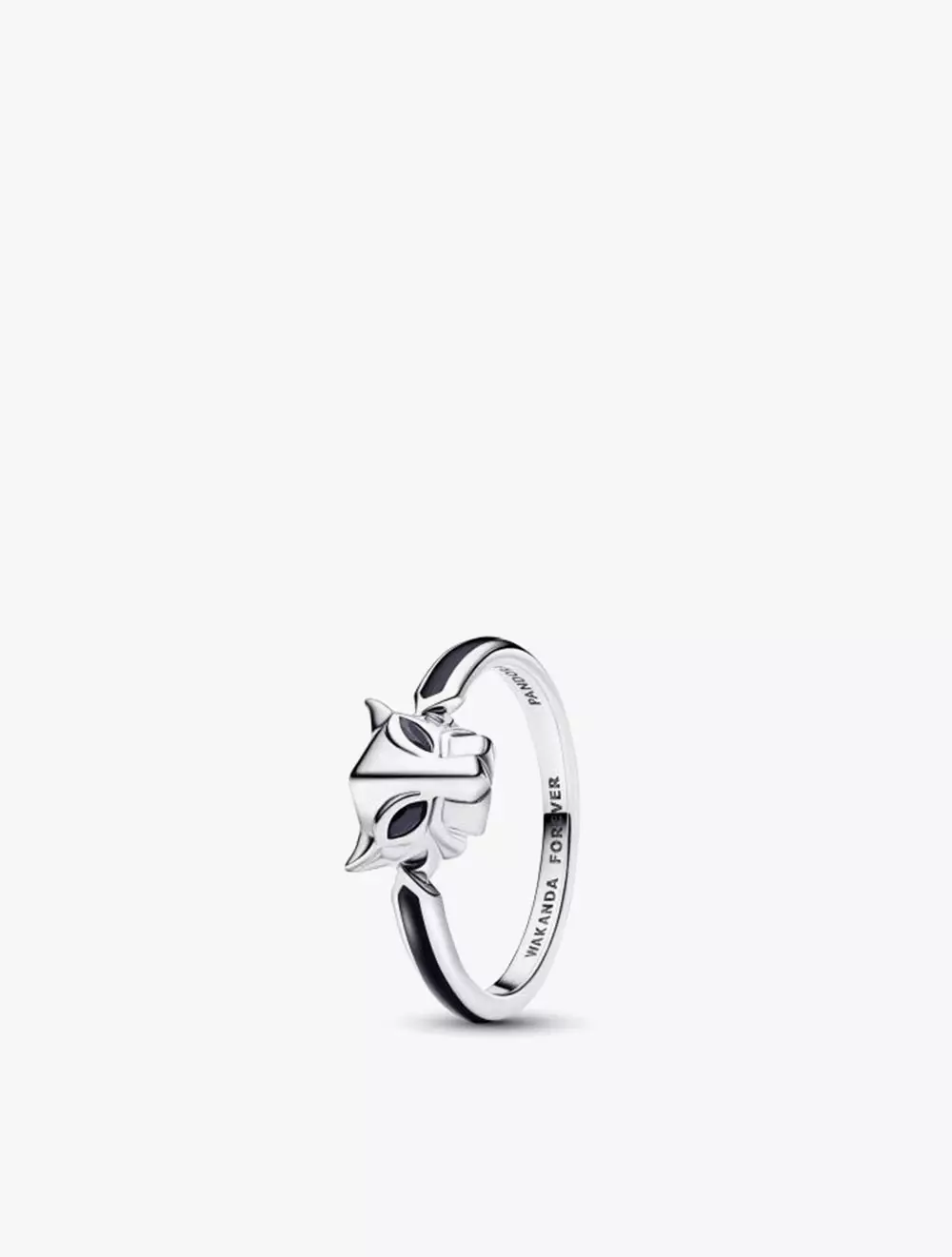 Marvel Black Panther Sterling Silver Ring with Black Crystal and Black Enamel - 50